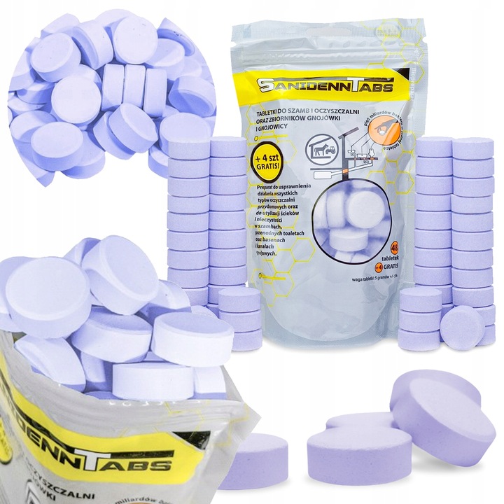 TABLETKI do SZAMBA Sanidenn TABS 52 szt. BAKTERIE do OCZYSZCZALNI na