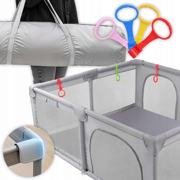 KOJEC DLA DZIECI PREMIUM 150x180 SUCHY BASEN 4 UCHWYTY TORBA