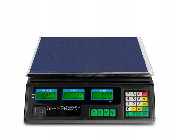 ELEKTRONICZNA WAGA 30KG 2g SKLEPOWA MAGAZYNOWA GASTRONOMICZNA KALKULACYJNA