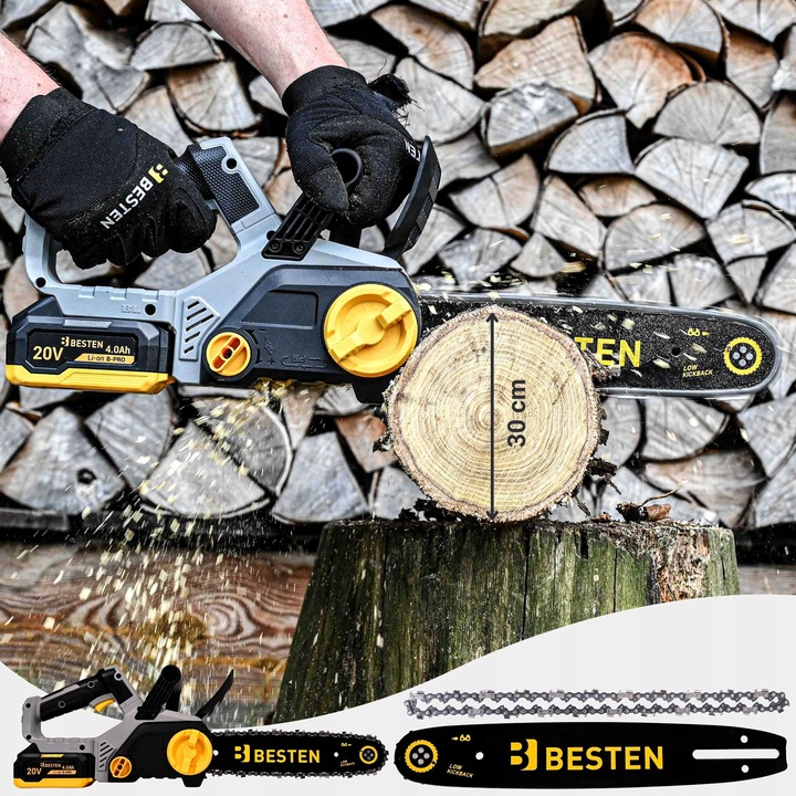 Piła Łańcuchowa Akumulatorowa Gałęziówka Pilarka 30Cm Bezszczotkowa