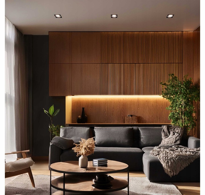 6x Oprawa halogenowa Szklana Kwadratowa + Żarówka GU10 LED 5,5W 3