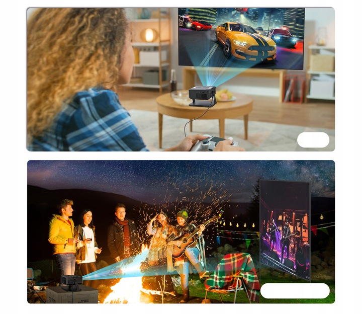 PROJEKTOR RZUTNIK ANDROID SMART TV WIFI FULL HD 6000LM 4K LED