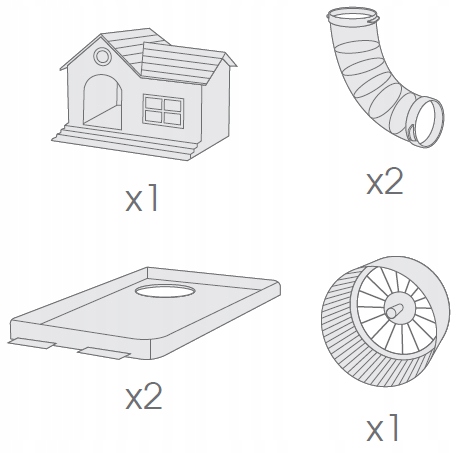 KLATKA DLA CHOMIKA MYSZY DOMEK KOŁOWROTEK TUNELE