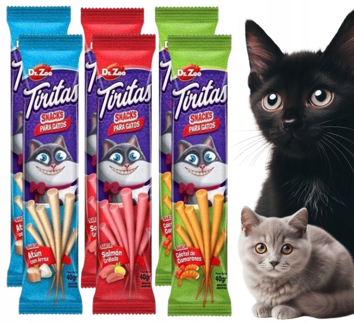 PRZYSMAK DLA KOTA KABANOSY paluszki mix smaków DR ZOO Sticks ZESTAW 6x40g