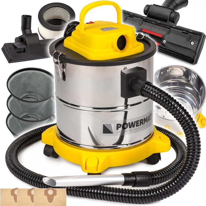 ODKURZACZ PRZEMYSŁOWY POPIOŁU KOMINKA GRUZU 2000W