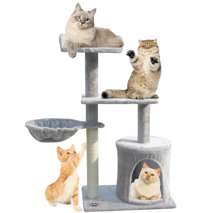 Drapak budka dla kota wieża legowisko domek drabinka sizal słup poziomy