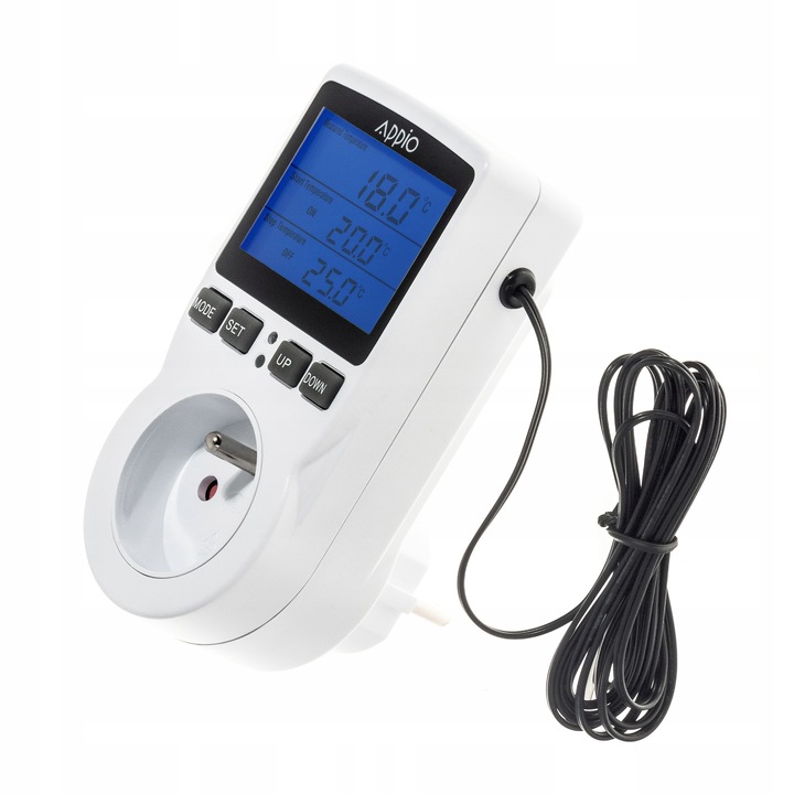 TERMOSTAT ELEKTRONICZNY REGULATOR Temperatury 230V Gniazdo sieciowe