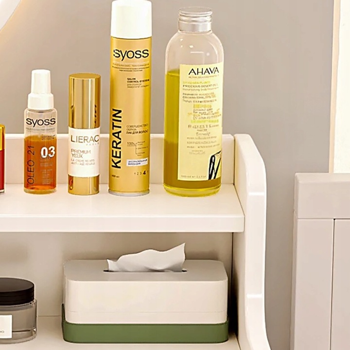 TOALETKA KOSMETYCZNA MAKIJAŻ Z LUSTREM BIAŁA SKANDYNAWSKI LOFT