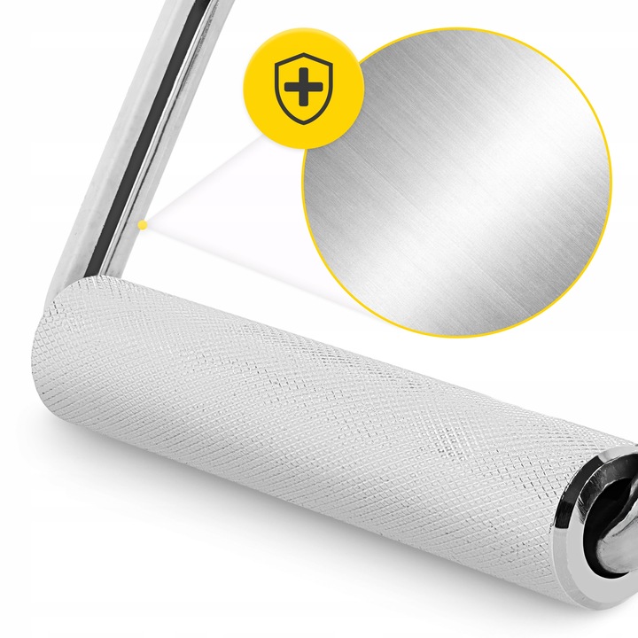 UCHWYT DO WYCIĄGU ATLASU POJEDYNCZY OBROTOWY STALOWY RYFLOWANY PLECY BICEPS