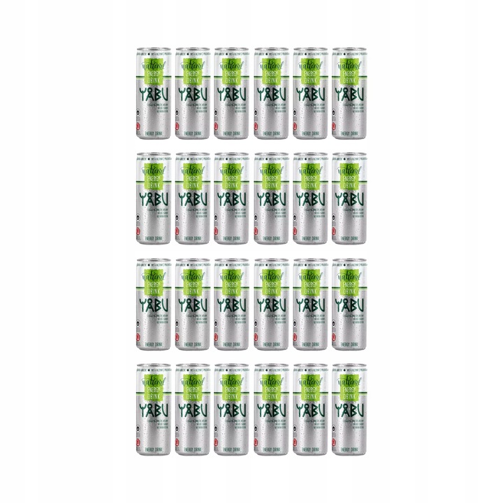 24x YABU Natural Energy Drink jabłkowy 250ml ZESTAW BEZ DODATKU CUKRU