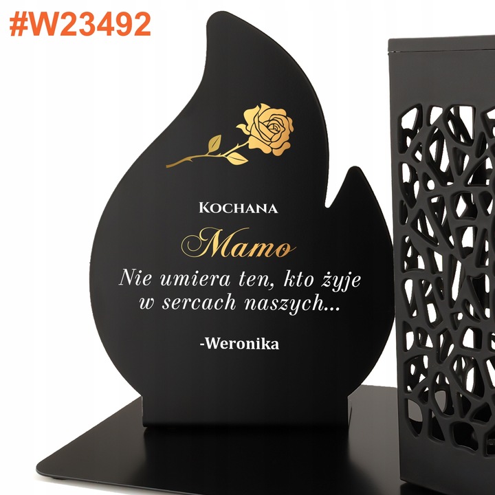 Znicz Solarny na Grób Mamy Taty Dekoracja z Dedykacją Wszystkich Świętych