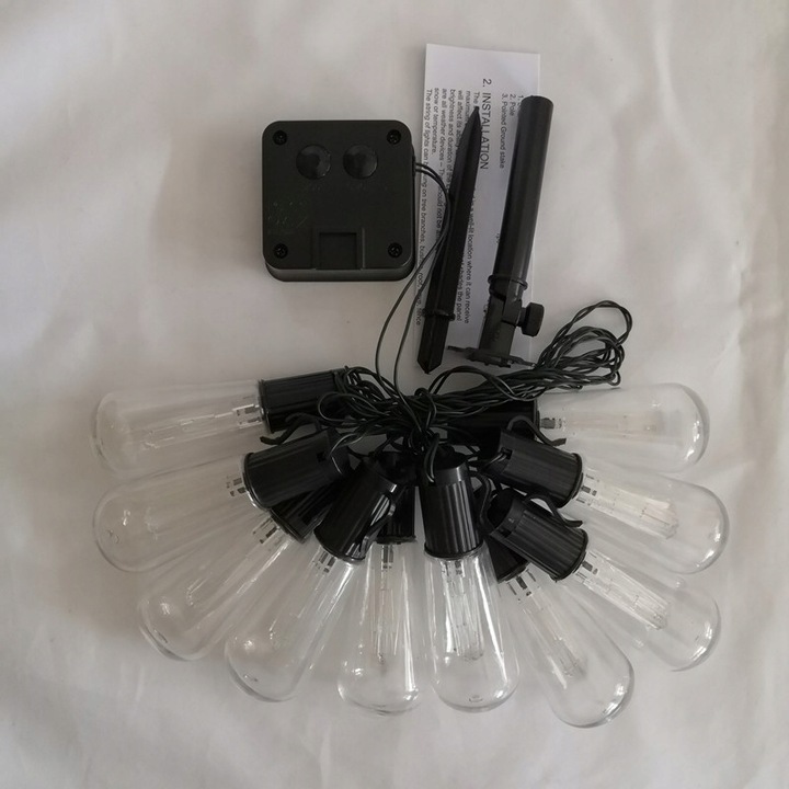 GIRLANDY SOLARNE 5 Metrów 20 Żarówek LED Lampki Ozdobne Ogrodowe