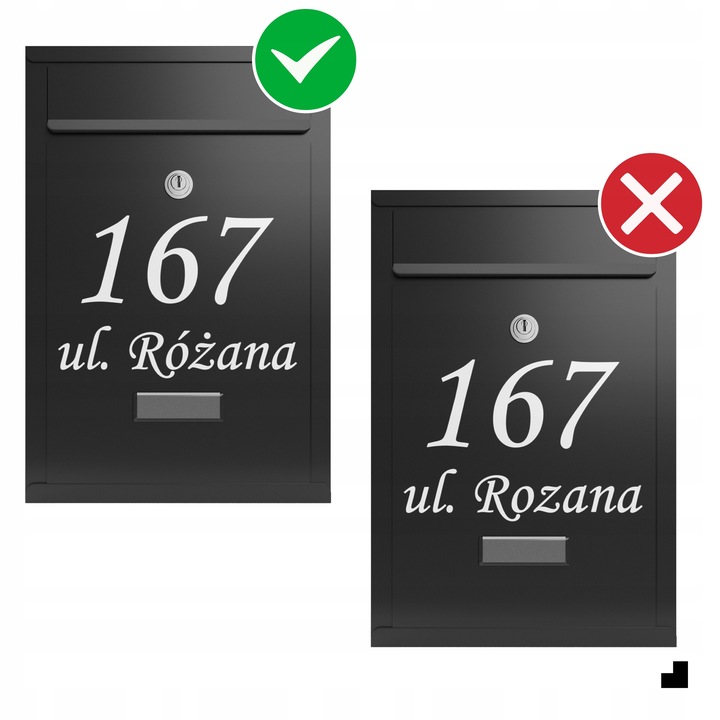 ANTYKOROZYJNA SKRZYNKA NA LISTY Z NUMEREM DOMU | POCZTOWA ADRES |A4