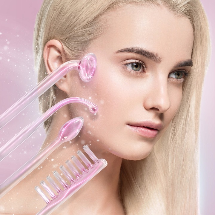 Rubica Darsonval Urządzenie Kosmetyczne + 4 Peloty do Skóry Twarzy Głowy