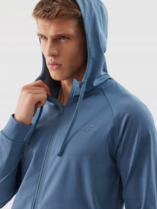 4F Męska Bluza TRENINGOWA z Kapturem Oddychająca Szybkoschnąca TFSWM268 > L