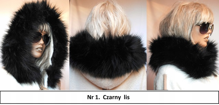 Futrzane OBSZYCIE do KAPTURA KOŁNIERZ SZALIK