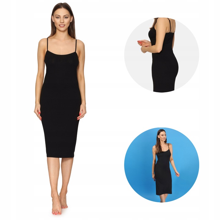 Halka pod sukienkę długa koszula nocna sukienka MS10-402 Czarny XXL