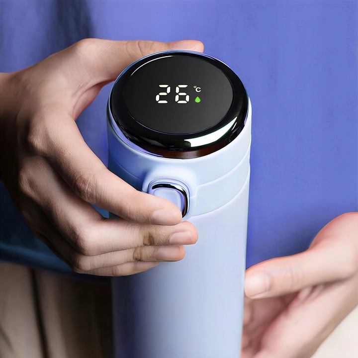 KUBEK TERMICZNY DUŻY TERMOS Z USTNIKIEM 420ML LCD SMART