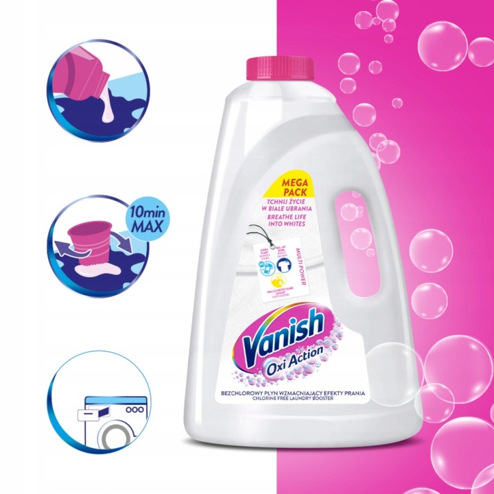 Vanish Oxi Action White Odplamiacz w płynie do białych tkanin 3 L