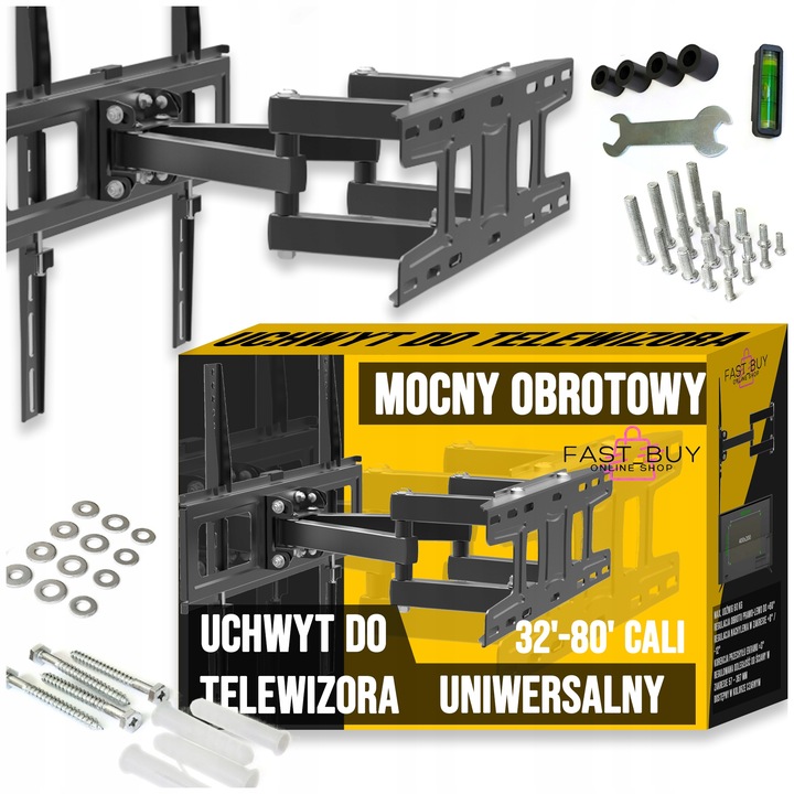 MOCNY OBROTOWY UCHWYT DO TELEWIZORA WIESZAK 32'-80' CALI UNIWERSALNY 60KG