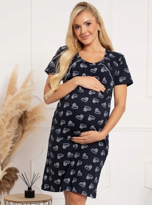 KOSZULA NOCNA PIŻAMA CIĄŻOWA PORODU KARMIENIA L