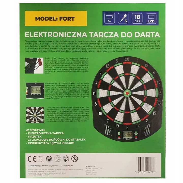 DART TARCZA ELEKTRONICZNA DO GRY W RZUTKI FORT