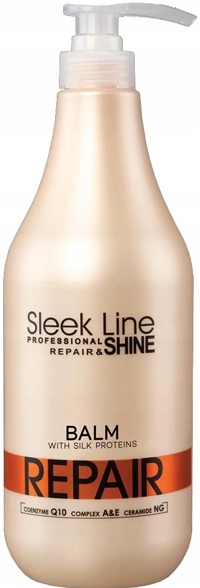 Stapiz Sleek Line Repair Shine Zestaw Do Włosów Szampon 1L + Balsam 1000ml