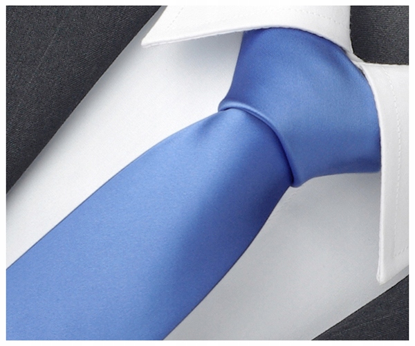 GŁADKI GRANATOWY Żakardowy Krawat Męski 7cm do Garnituru Jednokolorowy rr14