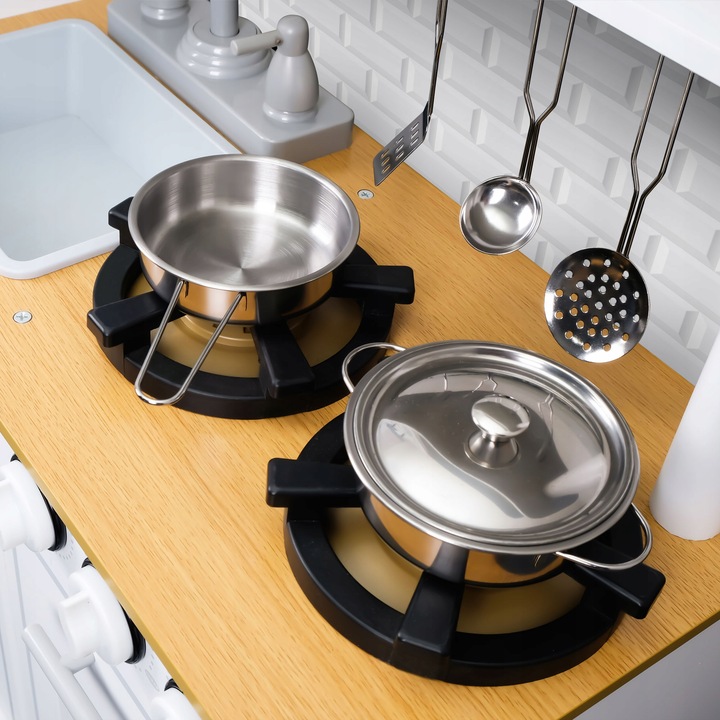 DUŻA KUCHNIA DREWNIANA Kuchenka Dzieci INTERAKTYWN