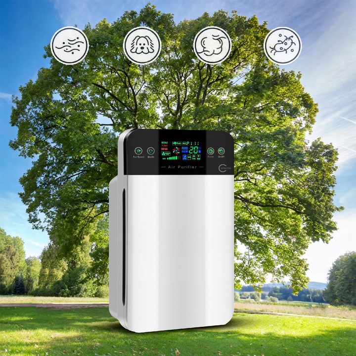 Duży AUTOMATYCZNY OCZYSZCZACZ POWIETRZA HEPA + jonizacja sterylizacja