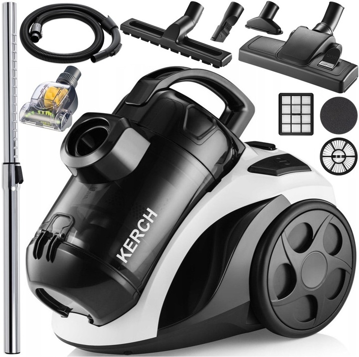ODKURZACZ CYKLONOWY BEZWORKOWY KERCH XTREME 3999W 2L +TURBOSZCZOTKA