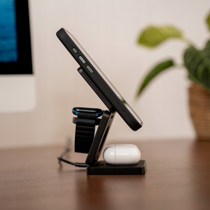 ŁADOWARKA INDUKCYJNA 3W1 DO MAGSAFE SKŁADANA DO IPHONE AIRPODS APPLE WATCH