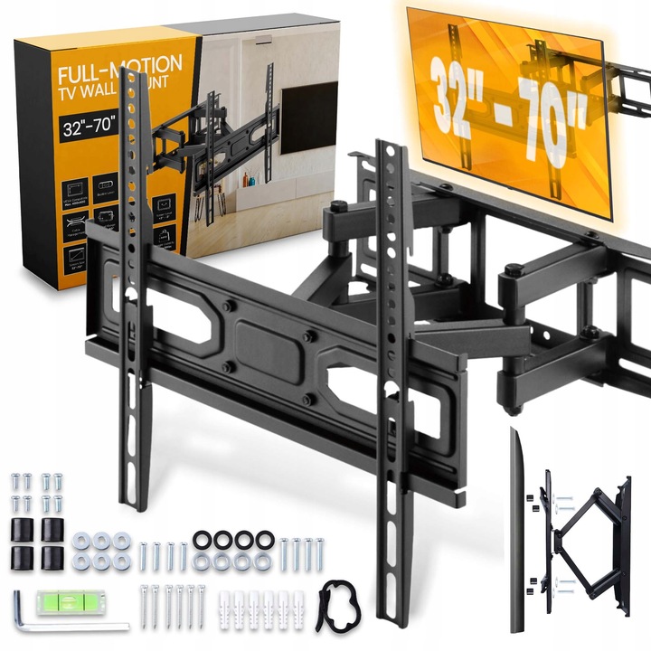 UCHWYT TELEWIZORA WIESZAK TV 32-70'' OBROTOWY RUCHOMY ŚCIENNY UNIWERSALN 0F