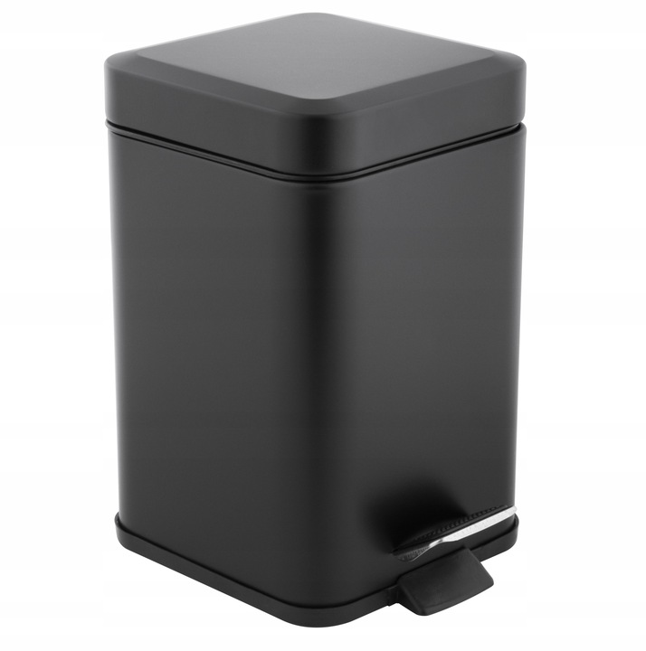 STOJAK na szczotkę WC + KOSZ na śmieci mały czarny zestaw łazienkowy