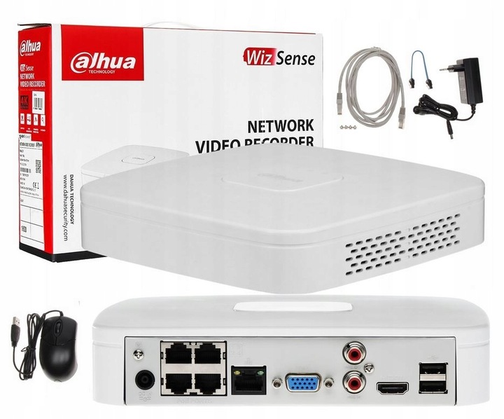 REJESTRATOR IP ZE SWITCHEM POE NVR2104-P-4KS3 4 KANAŁY DAHUA DO 12MP