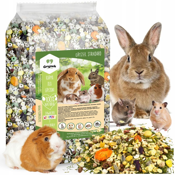 NATURALNY POKARM KARMA ZIOŁA DLA KRÓLIKA ŚWINKI KAWII CHOMIKA GRYZONI