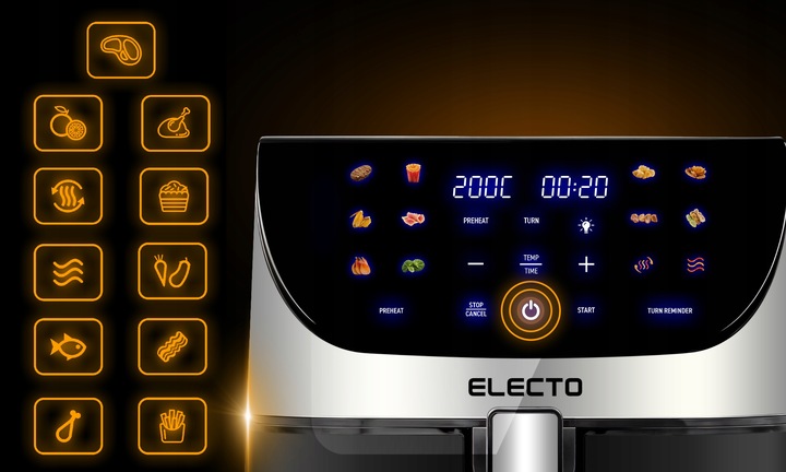 AIR FRYER FRYTKOWNICA BEZTŁUSZCZOWA DUŻA 8L 2000W APLIKACJA WIFI NA