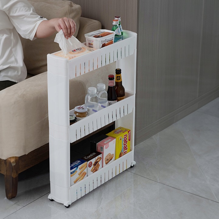 PÓŁKA ŁAZIENKOWA KUCHENNA REGAŁ NA KÓŁKACH MOBILNA 3 PÓŁKI SZAFKA