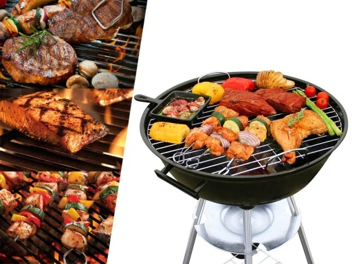 Grill Ogrodowy węglowy na brykiet Zamykany POKRYWA BBQ KETTLE półka