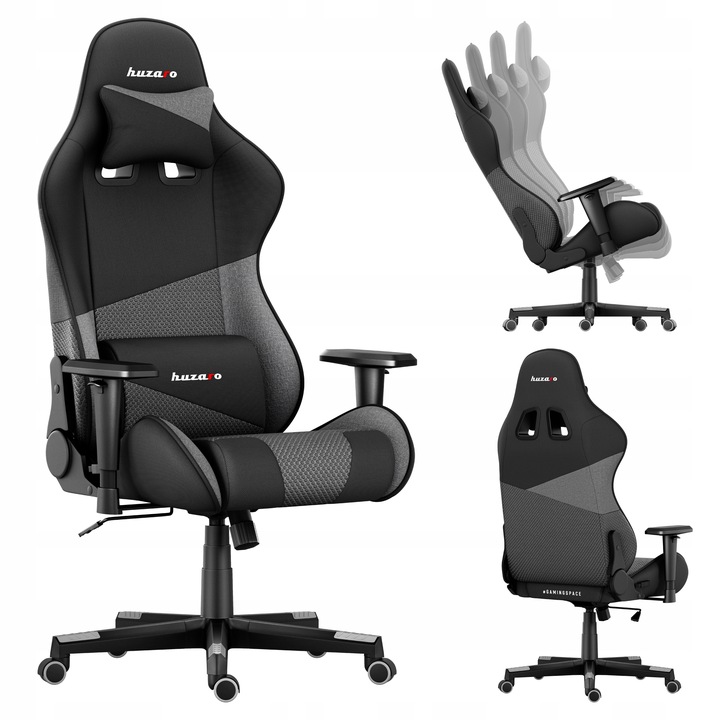 Fotel Gamingowy Obrotowy Gracza HUZARO Force 6.2 Grey Mesh