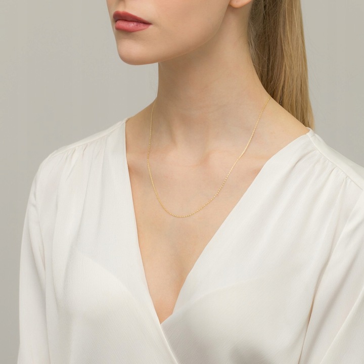 ZŁOTY ŁAŃCUSZEK pr. 585 GUCCI do zawieszek 50cm