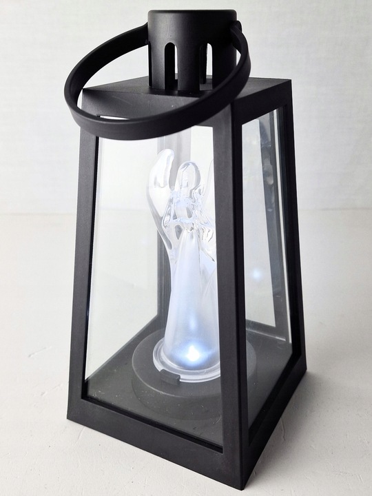 LATARENKA LED DEKORACYJNA LAMPION ANIOŁEK LATARNIA Z ANIOŁEM OZDOBNA