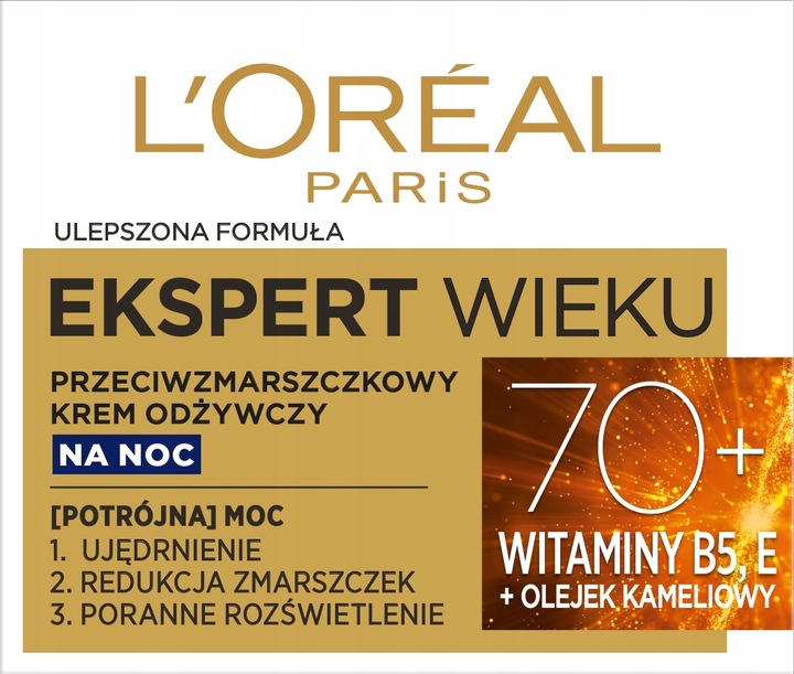 Loreal Ekspert Wieku 70+ Przeciwzmarszczkowy Krem Do Twarzy Na Noc 50ml