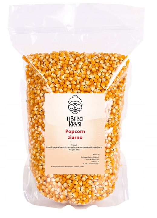POPCORN KUKURYDZA DO PRAŻENIA 5 kg ZIARNO BEZ SOLI BEZ GMO 5000 g