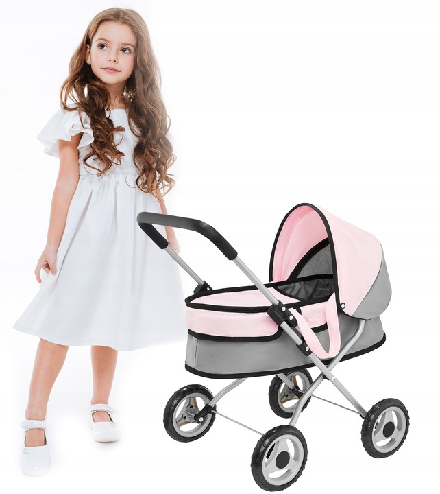 Lalka bobas miękka jak żywa zestaw wózek dla lalek nosidełko z akcesoriami