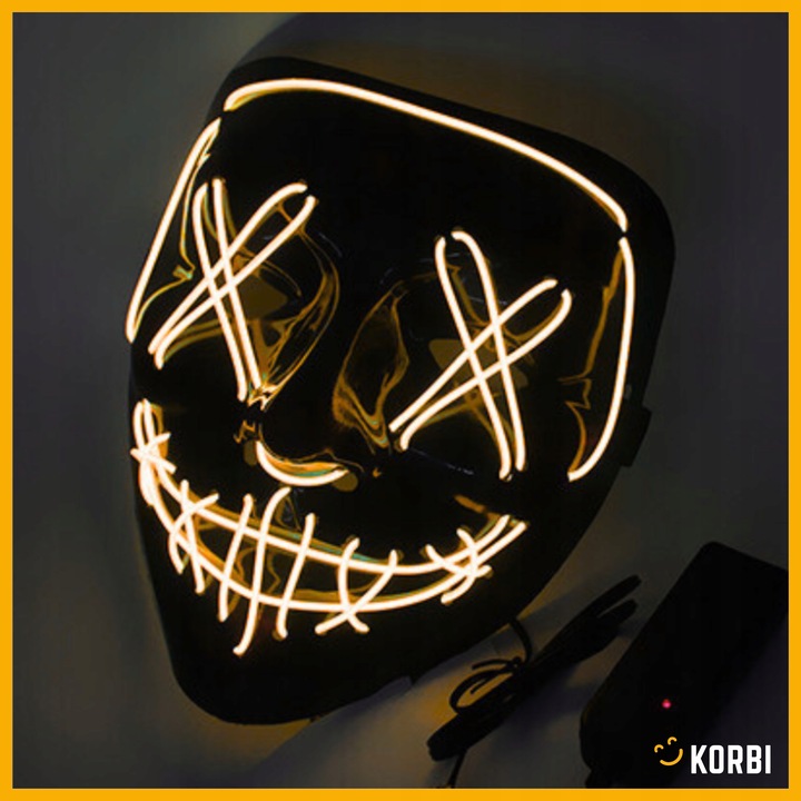 ŚWIECĄCA MASKA LED PURGE NOC OCZYSZCZENIA LEDOWA PRZEBRANIE HALLOWEEN