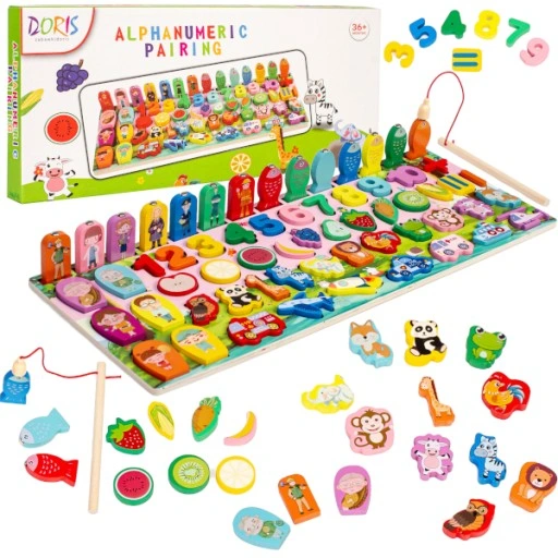 Tablica edukacyjna MONTESSORI rybki, cyfry, owoce