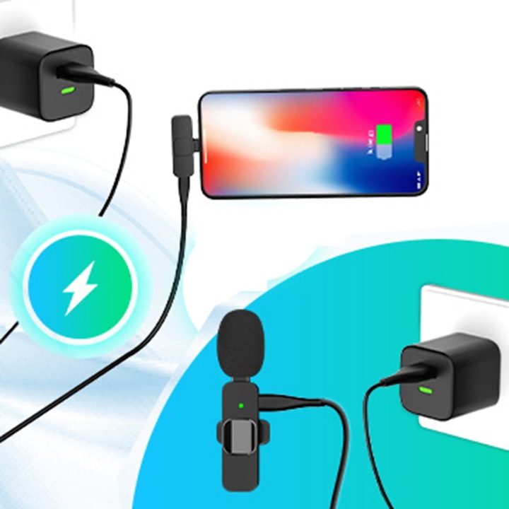 2x MIKROFON BEZPRZEWODOWY KRAWATOWY + ODBIORNIK USB-C + ADAPTER DO IPHONE