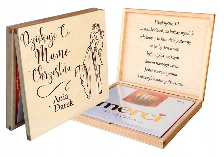 PODZIĘKOWANIE DLA RODZICÓW CHRZESTNYCH NA ŚLUB WESELE Z GRAWEREM IMIONA