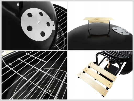 Grill WĘGLOWY na brykiet Ogrodowy zamykany POKRYWA POPIELNIK Gruba